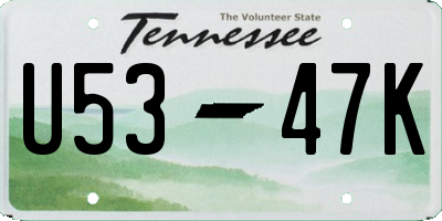 TN license plate U5347K