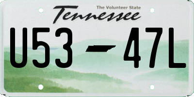 TN license plate U5347L