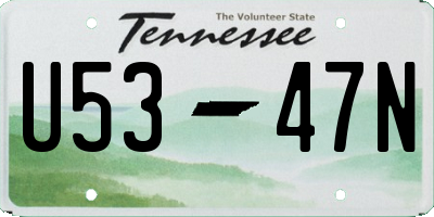 TN license plate U5347N