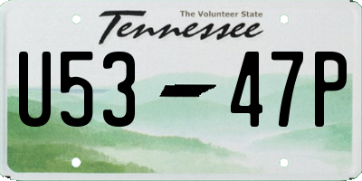 TN license plate U5347P