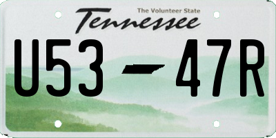 TN license plate U5347R