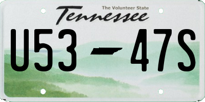 TN license plate U5347S