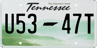 TN license plate U5347T