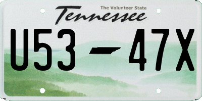 TN license plate U5347X