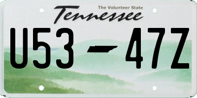 TN license plate U5347Z