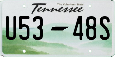 TN license plate U5348S