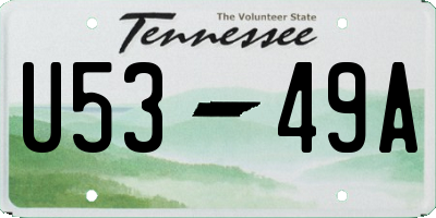TN license plate U5349A