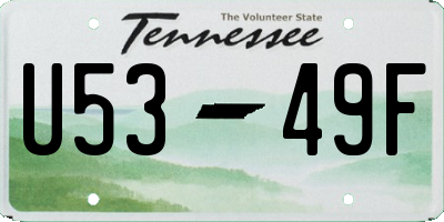 TN license plate U5349F