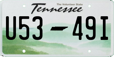TN license plate U5349I