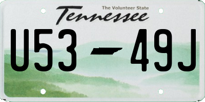TN license plate U5349J