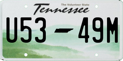 TN license plate U5349M