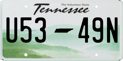 TN license plate U5349N