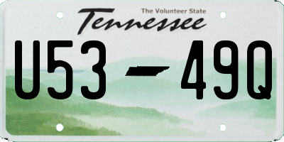 TN license plate U5349Q