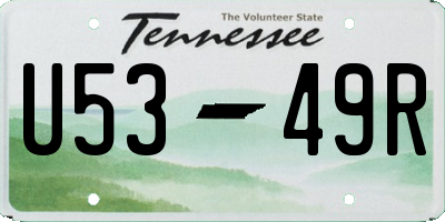 TN license plate U5349R
