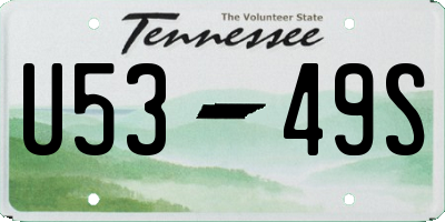 TN license plate U5349S