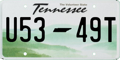 TN license plate U5349T