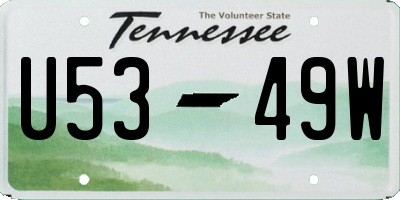 TN license plate U5349W