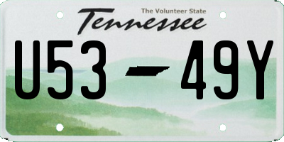 TN license plate U5349Y