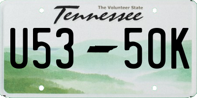 TN license plate U5350K