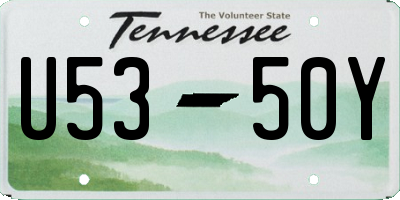 TN license plate U5350Y