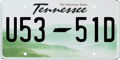 TN license plate U5351D