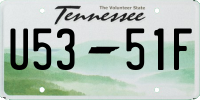 TN license plate U5351F