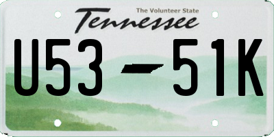 TN license plate U5351K