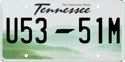 TN license plate U5351M