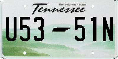 TN license plate U5351N