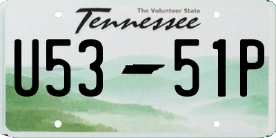 TN license plate U5351P