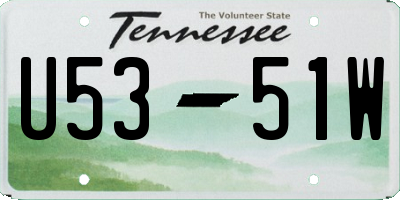 TN license plate U5351W