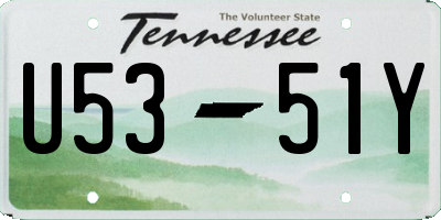TN license plate U5351Y