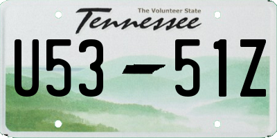 TN license plate U5351Z