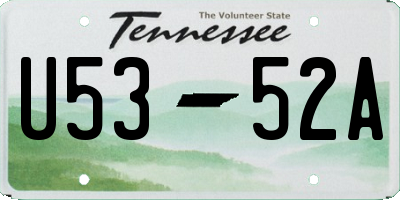 TN license plate U5352A