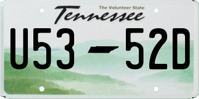 TN license plate U5352D