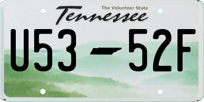 TN license plate U5352F