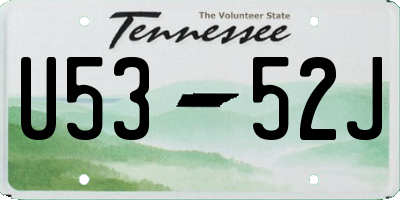 TN license plate U5352J