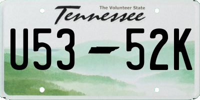 TN license plate U5352K