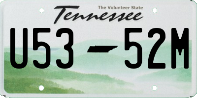 TN license plate U5352M