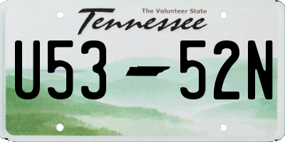 TN license plate U5352N
