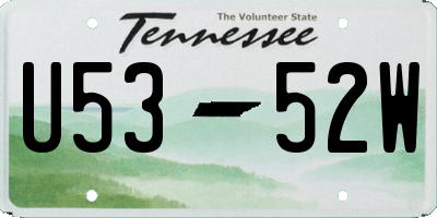 TN license plate U5352W