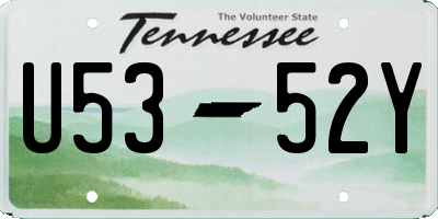 TN license plate U5352Y
