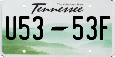 TN license plate U5353F