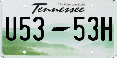 TN license plate U5353H