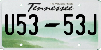 TN license plate U5353J