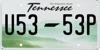 TN license plate U5353P