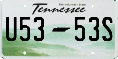 TN license plate U5353S