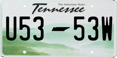 TN license plate U5353W
