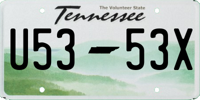 TN license plate U5353X