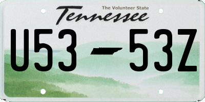 TN license plate U5353Z